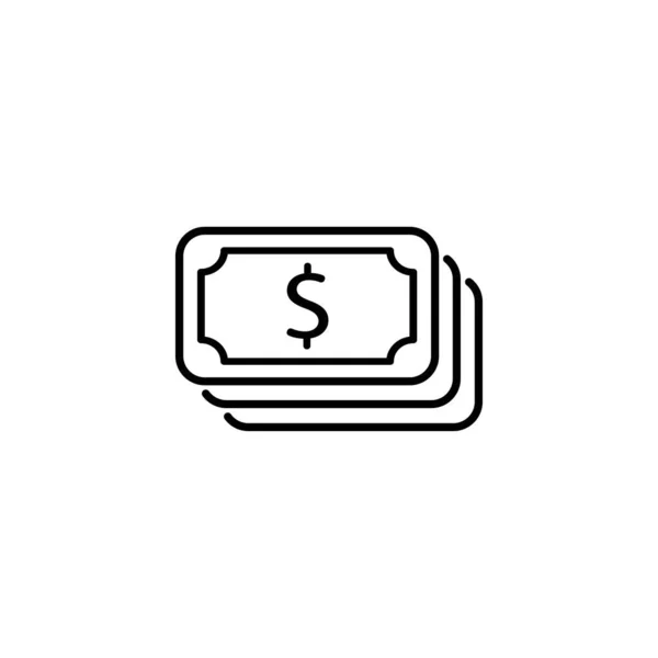 Bundle Dollars Notas Stack Money Ilustração Flat Vector Icon Símbolo — Vetor de Stock