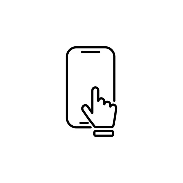Neues Hand Touchscreen Smartphone Symbol Isoliert Auf Weißem Hintergrund Smartphone — Stockvektor
