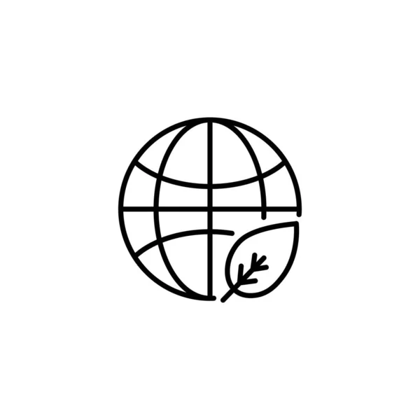 Ikonen För Global Miljö Miljö Och Miljösymbol Löv Och Jordklotet — Stock vektor