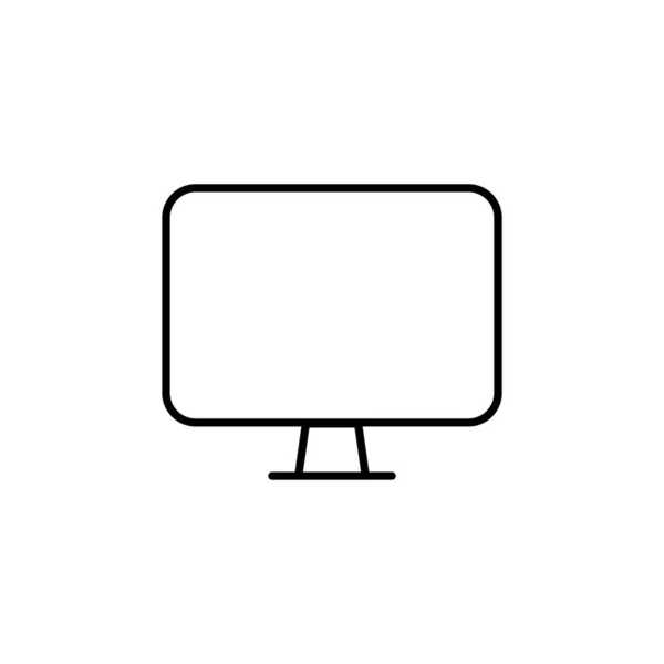 Icono Del Monitor Del Ordenador Símbolo Plano Ilustración Vectorial — Vector de stock