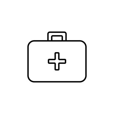 İlk yardım simgesi gri arka planda izole edildi. Web sitenizin tasarımı için tıbbi sembol, logo, uygulama, UI. Vektör illüstrasyonu,