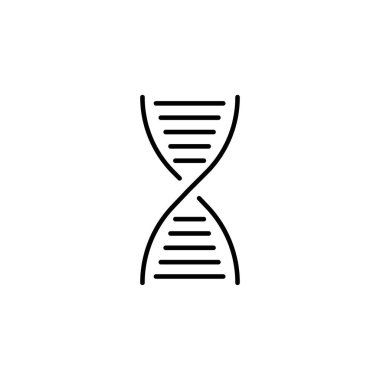 DNA deoksiribonükleik asit zinciri logo tasarımı siyah ve beyaz renklerde nükleotit genetik vektör illüstrasyon izole taşıyan Dna logo