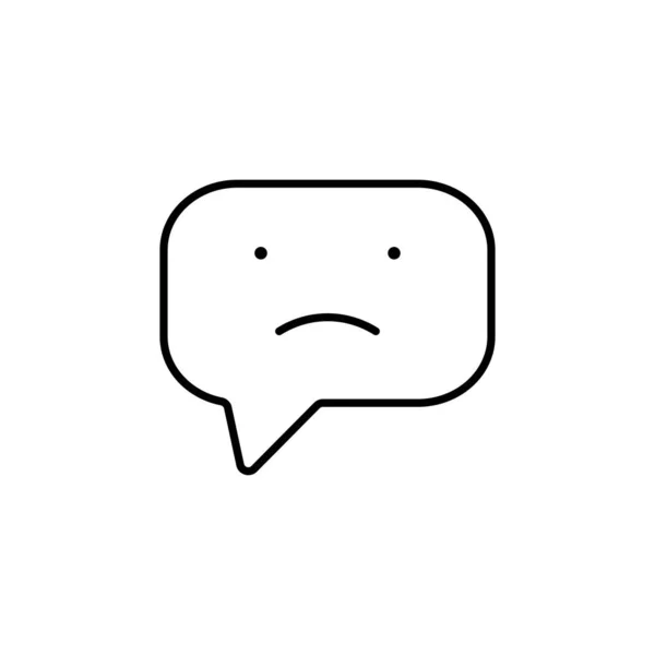 chat icon with sad emoticon. Facial expression. chat bubble. Sad face. Vector illustration. stock image.