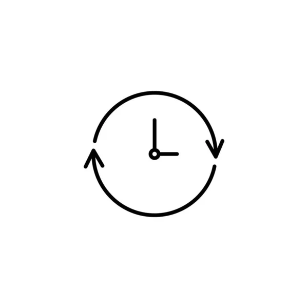 Odśwież Ikonę Linii Czasu Aktualizacja Znaku Zarysu Wektora Zegara — Wektor stockowy