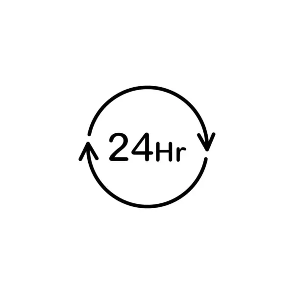 24小时 全天循环图标 网页设计 白色背景移动应用程序的标志和符号 — 图库矢量图片