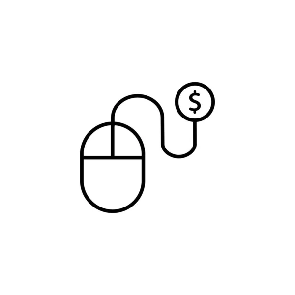 Computermuis Pictogram Dollarsymbool Online Business Concept Betalen Klik Handel Online — Stockvector