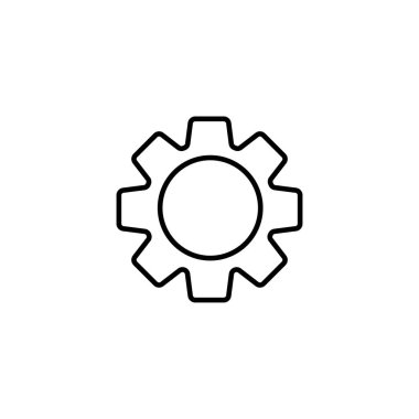 Simge vektörü, Araçlar, Çarklar, Vites İşareti beyaz arkaplanda izole ediliyor. Yardım seçenekleri hesap kavramı. Grafik tasarım, logo, web sitesi, sosyal medya, UI, mobil uygulama için trend düz biçimi,