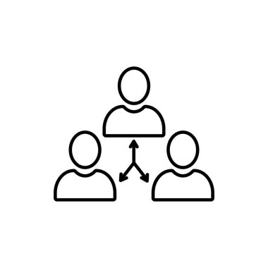 Siyah takım çalışması ya da işbirliği soyut simgesi. Web konferansı ya da e-öğrenme ve iş projesi tartışması konsepti. düz trend net iletişim logoti grafik tasarımı beyazda izole edildi