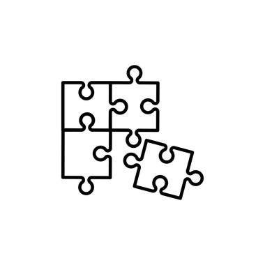 Moda düz stil tasarımında bulmaca simgesi. Vektör grafik çizimi. Web sitesi tasarımı, logosu, uygulaması ve ui için bulmaca simgesi. Vektör dosyası.