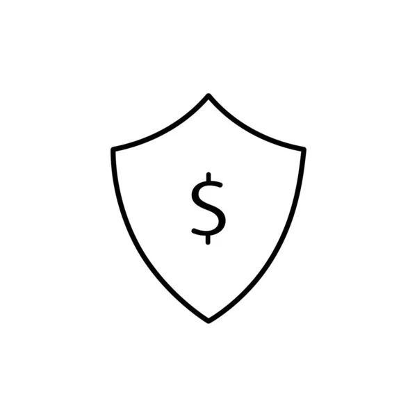 Dollar Protectiom Shield Secure Icon Vector Image Can Also Used — Stock vektor