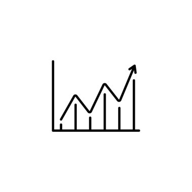 İstatistik vektör simgesi, bilgi grafiği sembolü. Web sitesi veya mobil uygulama için modern, basit düz vektör çizimi