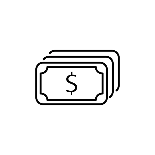 Vektor Symbolu Dolaru Peníze Ikona Bílém Pozadí — Stockový vektor