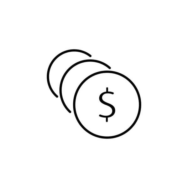 Illustrazione Vettoriale Icona Coin Dolor Sfondo Bianco Illustrazione Semplice Pennellata — Vettoriale Stock