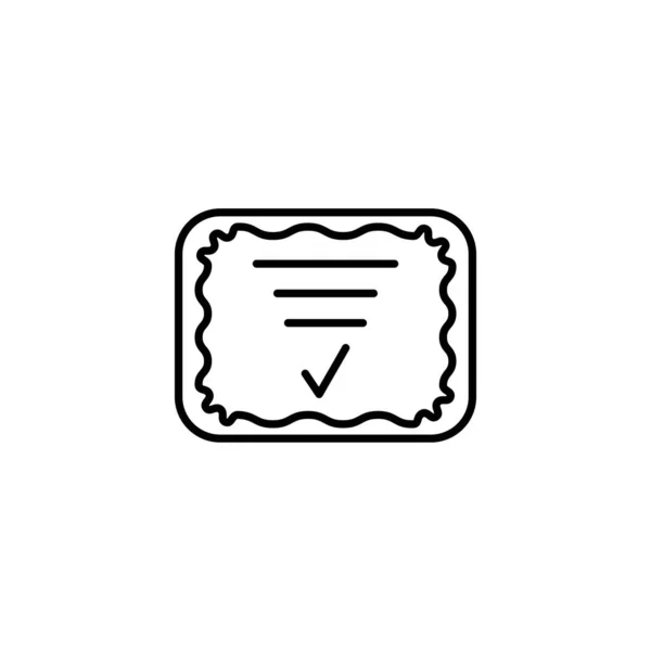 Diplom Line Icon Zertifikat Mit License Badge Linear Icon Flachen — Stockvektor