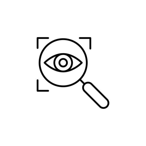 Глаз Увеличении Черная Векторная Иконка — стоковый вектор