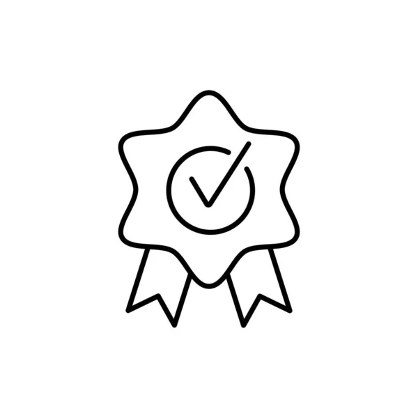 Zertifiziertes Symbol Design Für Medaillen Einfaches Preissymbol Trendigen Outline Design — Stockvektor