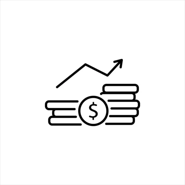 Vinstvektor Ikonen Diagram Mynt Och Linje Diagram Finansiering Och Affärsikon — Stock vektor