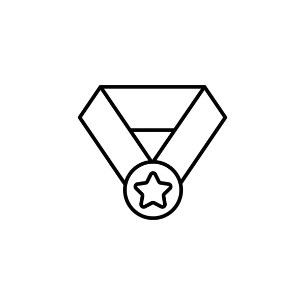 Значок Линии Медали Чемпион Награда Символ Премии Логотип Контур Дизайна — стоковый вектор