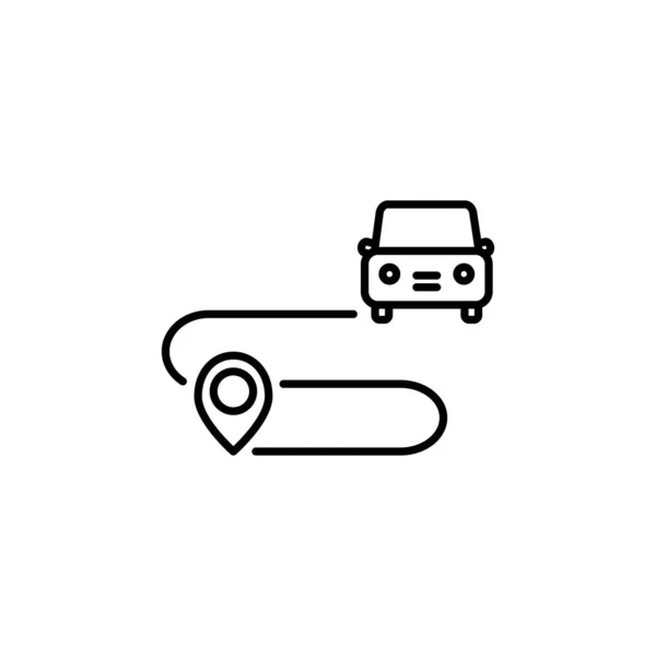 白の背景に隔離されたタクシーアイコンと黒の地図ポインタ 場所のシンボル カラフルな正方形のボタンを設定します ベクターイラスト — ストックベクタ
