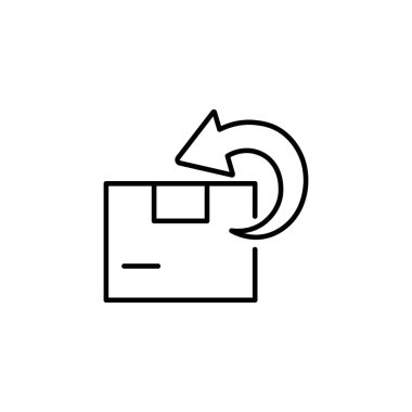 Teslimat ve Serbest Dönüş Hediyeleri veya Paketler. Düz Vektör Simgesi illüstrasyonu. Beyaz arka planda basit bir siyah sembol. Web ve mobil UI için dağıtım ve Serbest Dönüş Hediyeleri veya Paketler imza tasarım şablonu