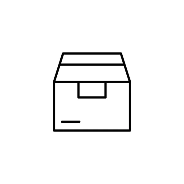 厚紙箱デリバリーアイコンベクトルイラスト太い線 — ストックベクタ