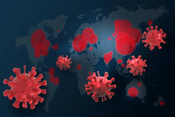 Coronavirus Covid Kaart Verslag Wereldwijd Illustratie — Stockfoto