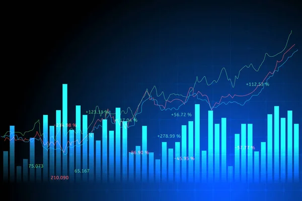 Borsa yatırım ticaret grafiği veya önx grafiği küresel ağ hattı tel çerçeve veri iş konsepti mali yatırım ekonomik eğilimleri vektör illüstrasyonu için
