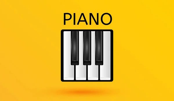 Tasti Pianoforte Icona Musicale Simbolo Tastiera Bianco Nero Isolato Sfondo — Vettoriale Stock