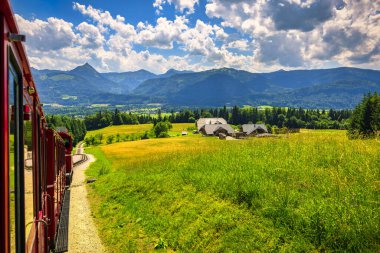 Schafberg Railway, a metre gauge cog railway in Upper Austria and Salzburg, from Sankt Wolfgang im Salzkammergut up to the Schafberg. Austria, Salzkammergut, Schafberg, Schafbergbahn, cog railway.