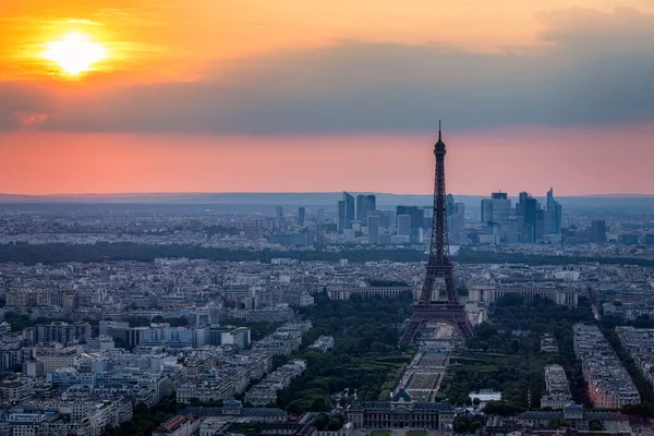 Vista París Con Torre Eiffel Desde Edificio Montparnasse Vista Torre — Foto de Stock