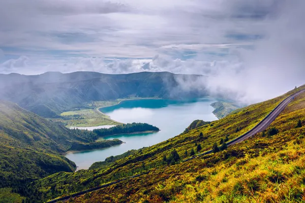 Azory Panoramatický Výhled Přírodní Krajinu Nádherný Malebný Ostrov Portugalska Krásné — Stock fotografie