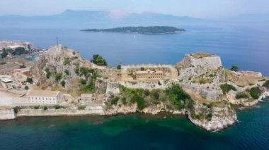 The old Venetian fortress of Corfu town, Corfu, Greece. The Old Fortress of Corfu is a Venetian fortress in the city of Corfu. Venetian Old Fortress (Palaio Frourio), Corfu, Ionian Islands, Greece