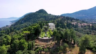 Achilleion palace in Corfu Island, Greece, built by Empress of Austria Elisabeth of Bavaria, also known as Sisi. The Achilleion palace in Corfu, Greece.
