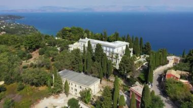 Achilleion palace in Corfu Island, Greece, built by Empress of Austria Elisabeth of Bavaria, also known as Sisi. The Achilleion palace in Corfu, Greece.