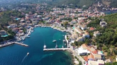 Kassiopi, town in Corfu, Greece. Mediterranean town Kassiopi in Greece. Greek resort on Corfu island.