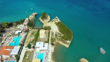 Famous Canal D'amour in Sidari, Corfu island, Greece. Famous Canal d'Amour beach with beautiful rocky coastline in amazing blue Ionian Sea in Sidari holiday village on Corfu island in Greece.