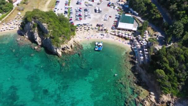 Picturesque Seaside Paleokastritsa Corfu Greece Beautiful Bay Paleokastritsa Corfu Island — Stok video