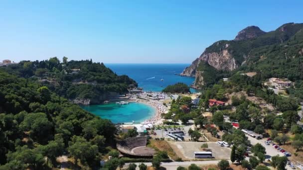 Picturesque Seaside Paleokastritsa Corfu Greece Beautiful Bay Paleokastritsa Corfu Island — Wideo stockowe