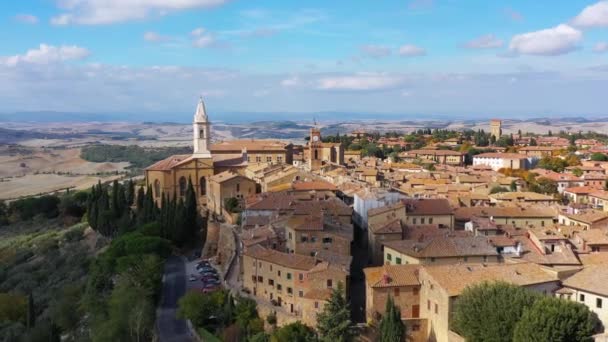 Pienza Una Ciudad Provincia Siena Val Orcia Toscana Italia Europa — Vídeos de Stock