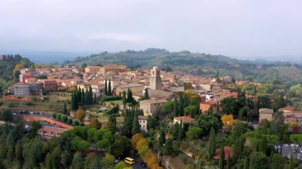 Chiusi Village Cityscape Tuscany Italy Orange Red Rooftop Tile Houses — Stock videók