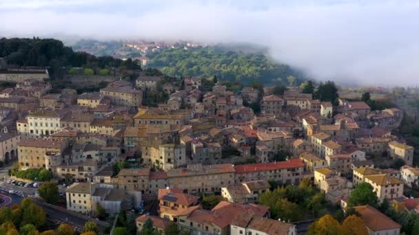 Sarteano Village Tuscany Italy Sarteano Medieval Castle Top Village Siena — Stock video