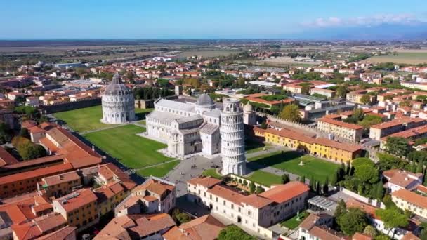 Katedral Pisa Dan Menara Miring Hari Yang Cerah Pisa Italia — Stok Video