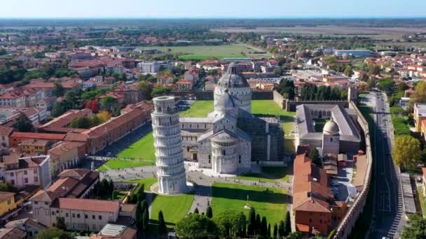 Pisa Cathedral Leaning Tower Sunny Day Pisa Italy Pisa Cathedral — Stok Video