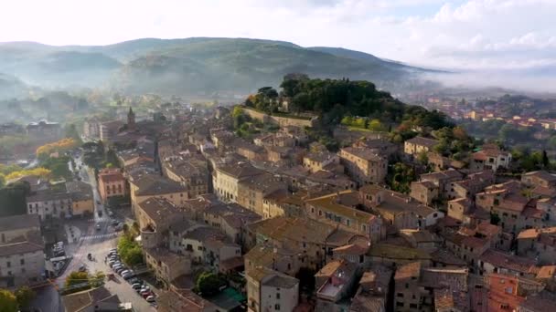 Sarteano Village Tuscany Italy Sarteano Medieval Castle Top Village Siena — Vídeos de Stock