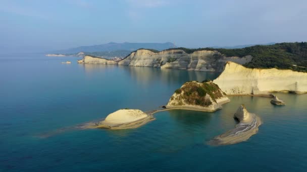 Piękny Widok Przylądek Drastis Wyspie Korfu Grecji Przylądek Drastis Imponujące — Wideo stockowe