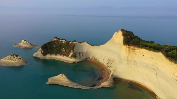 Piękny Widok Przylądek Drastis Wyspie Korfu Grecji Przylądek Drastis Imponujące — Wideo stockowe
