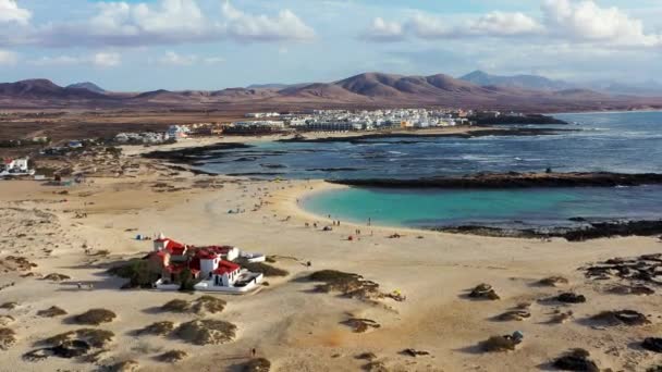 Vista Hermosa Playa Chica Cotillo Fuerteventura Islas Canarias España Playa — Vídeos de Stock