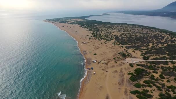 Plaża Issos Korfu Niedaleko Agios Georgios Grecja Widok Lotu Ptaka — Wideo stockowe