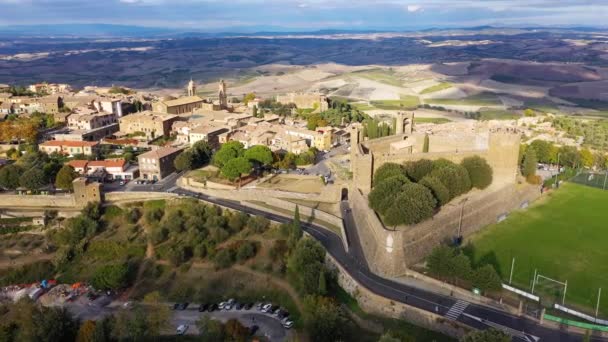 View Montalcino Town Val Orcia Tuscany Italy Town Takes Its — Stock Video