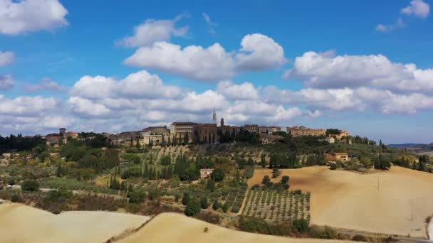 Pienza Tuscany Talya Avrupa Val Orcia Eyaletinin Siena Ilçesine Bağlı — Stok video